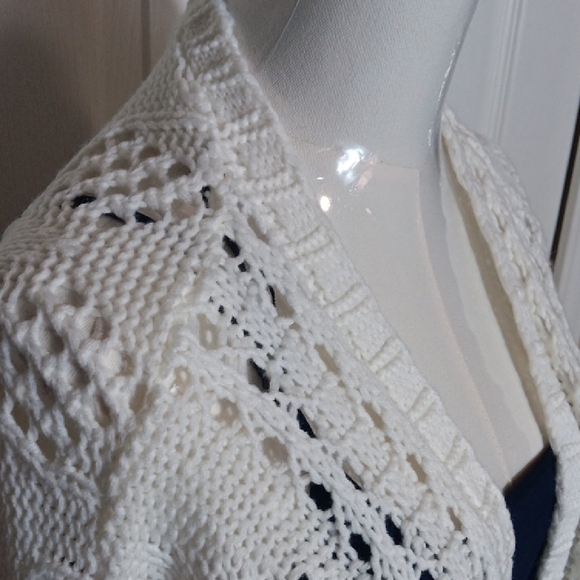 Forever 21 White Open-Knit Cardigan - Picture 5 of 9